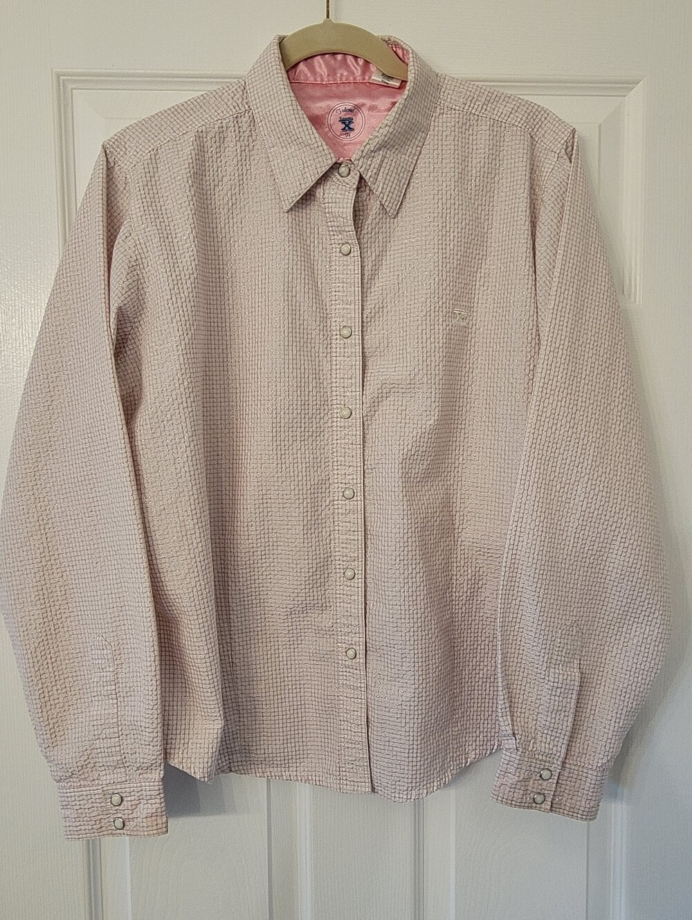 Womens Twenty X Tailored Fit Womens Pink Pearl Snap Shirt XL